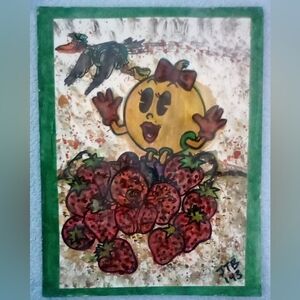 🎨Strawberries Watercolor Painting Art🖼